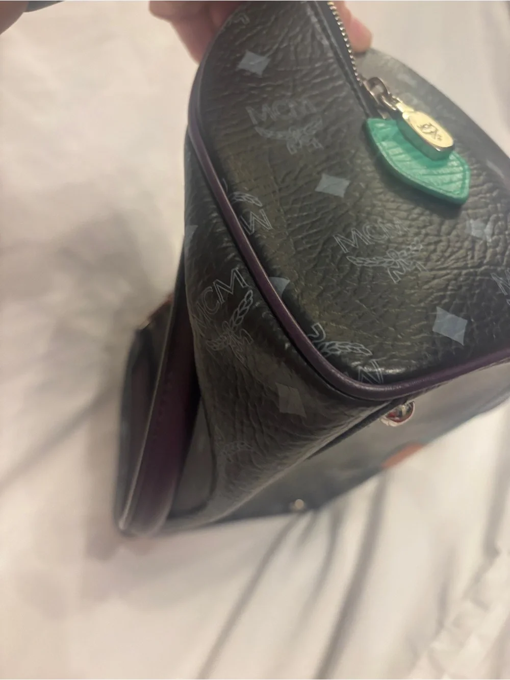 MCM limited edition princess lion black Leather Top-Handle Bag